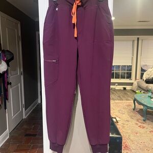 Figs Deep Purple high waisted Zamora joggers